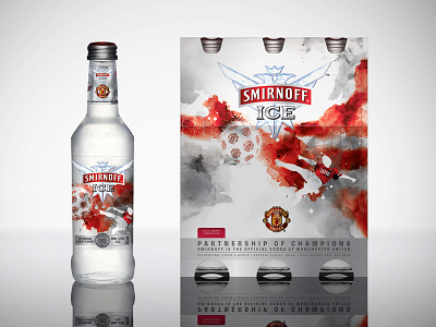 ManU Smirnoff Artists' Series black design illustration ink packaging red soccer