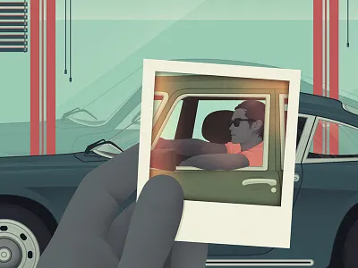 ELLE - Porsche 911 digital editorial illustration magazine