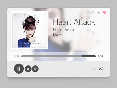Music Player demi lovato design flat music photoshop rebound sarah mick typography