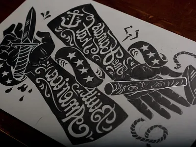 The Hands That Built America - Block americana art block block print castle derrick derrick castle design drawing graphic design hammer hands hands that built america illustration knife nashville nashvillemafia print straw castle woodblock woodcut