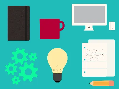 Creative Process Illustrations creativity designer flat illustration process tools vector