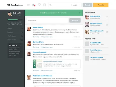 Feed page feed flat notification social web web design webdesign