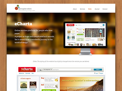 Portfolio page (eCharta) case study portfolio proxima nova website