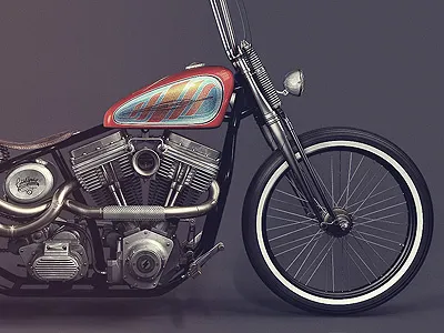 Kustom Bobber / Harley Davidson 3d cinema4d custom harley kustom motorcycle vintage