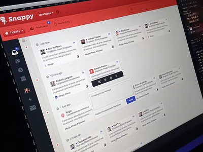 Snappy UI app branding focus lab icons snappy support timeline ui web app