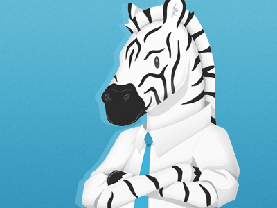Izzy animal black blue design illustration process white zebra