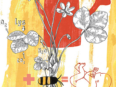 Screen reading 2 baby collage drawing illustration mixed media plant