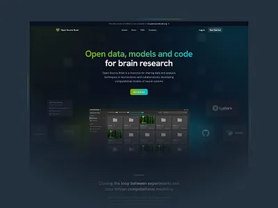 Open Source Brain website redesign design graphic design ui ui design ux vector