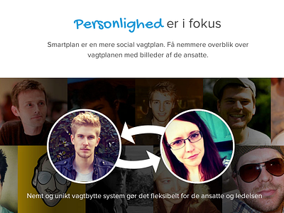 Smartplan website, personality avatars landing landingpage personality round site sketchapp website