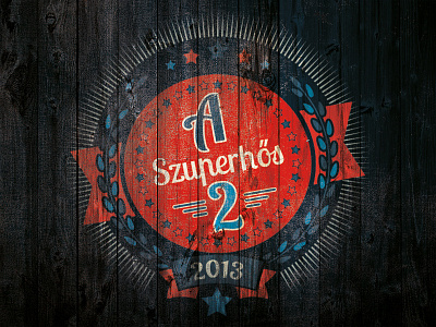 The Superhero - Event Logo blue event illustrator logo red retro vector