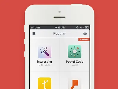 App Grid View app clean flat grid ios simple ui