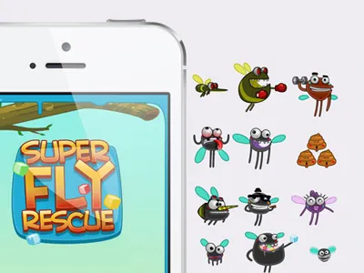 Game Super Fly Rescue apps complete fly game icon illustration iphone mosquito photoshop samuel shit suarez super work