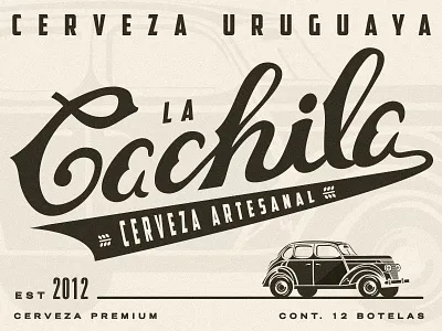 La Cachila beer cachila car craft beer label