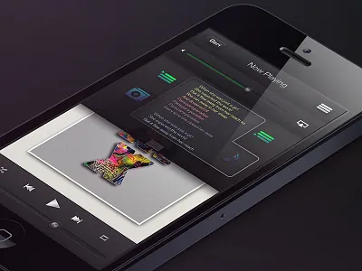 Music player application app black coldplay design fashion ios iphone istanbul music paradise photoshop play player psd retro shadow store turkey ui
