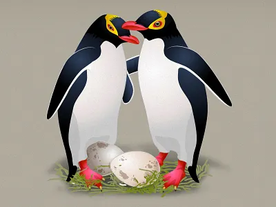 Yellow-eyed Penguins cute hoiho illustration life cycle mainland new zealand penguins preservation primary schools programme yellow eyed
