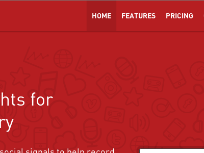 Home analytics din geomicons homepage iteration marketing music navigation next big sound red startup