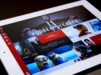 Rethinking Netflix - Discovery app apple art brand branding clean concept disvery film flat grenier grid interface ipad ipad app joel layout media menu movie nav netflix red sidebar ui user experience user interface ux video youilabs