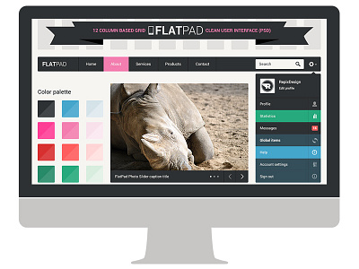 Flatpad (PSD) Live buttons design display flat interface monitor phone smartphone stats tablet user