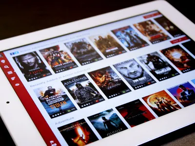 Rethinking Netflix - Lists app apple art brand branding clean concept disvery film flat grenier grid interface ipad ipad app joel layout media menu movie nav netflix red sidebar ui user experience user interface ux video youilabs