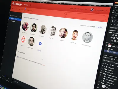 Billing Screen app branding focus lab icons snappy support timeline ui web app