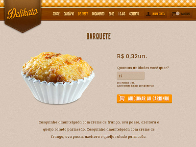 Delikata - Product page cart delikata ecommerce food textures