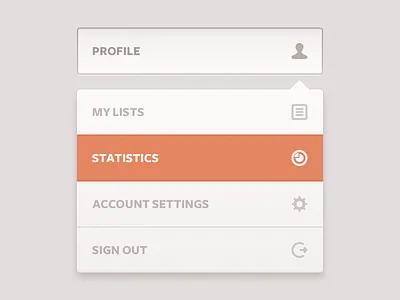 Dropdown Menu account download dropdown freebie icons list menu pakistan settings sign out source file stats ui button user