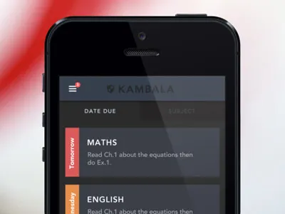 Education app teaser app dark iphone menu notification ui