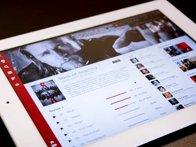 Rethinking Netflix - Details app apple art brand branding clean concept disvery film flat grenier grid interface ipad ipad app joel layout media menu movie nav netflix red sidebar ui user experience user interface ux video youilabs