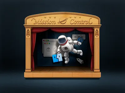 Mission Control icon astronaut desktop exposé icon mission control puppet puppet show space wood