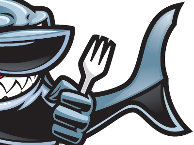 Shark Dinner dinner fork illustration illustrator knife mean shark