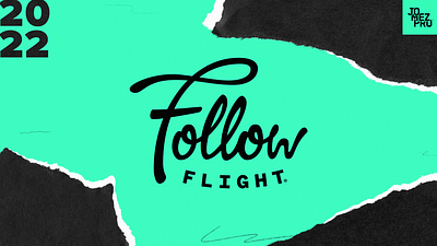 Follow Flight Logotype badge branding disc golf handdrawn line logo logotype script type type pairing