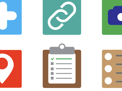 Icon set work in progress add document icons information links location photocamera photos project search