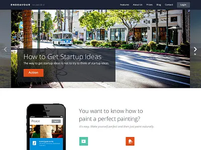 Endeavour Template PSD blog clean endeavour flat modern psd template themeforest ui