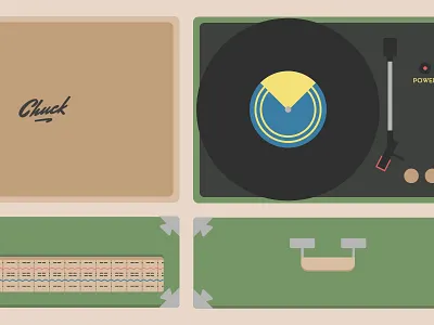 Turntable Illustration fun icon illustration minimal player record turntable vector vintage