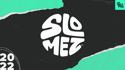 Slomez Logotype badge design disc golf drawn handdrawn illustration logo mark type
