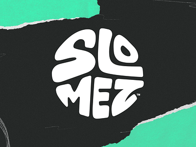 Slomez Logotype badge design disc golf drawn handdrawn illustration logo mark type