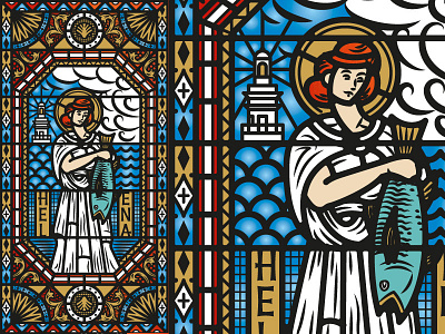 Saint Helena antique cape town church clouds engraving fish glass halo illustration lighthouse luxury pattern premium retro roman shell simon frouws south africa stained stained glass the famous frouws vintage waves window wine label wine label design woman