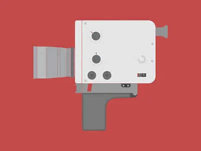 Camera dieter rams flat illustration rams red