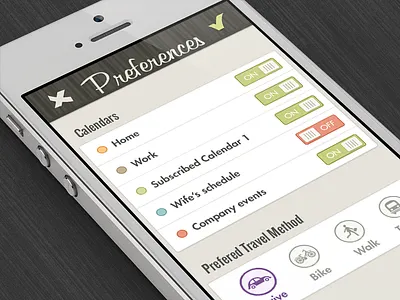 Donna Preferences Preview iphone preferences settings ui