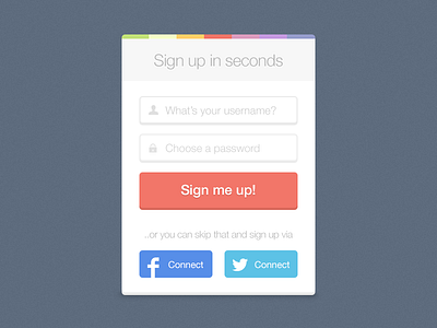 Sign up (freebie) clean connect design detail element entypo facebook flat form free freebie green helvetica minimal pastel psd register sign in sign up social media twitter ui ux vector
