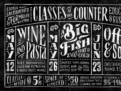 Edible Sacramento Magazine Ad chalk hand drawn lettering