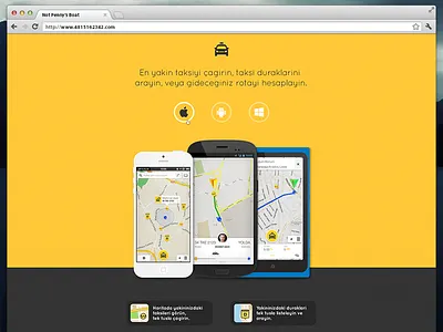 LandingPage android app application cab ios iphone landing page landing page sahan sahan eken showcase taksi taksimetre website windows phone