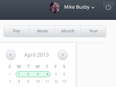 Animated Date Picker animated animation buttons date date picker date range date selector drop down mike busby user interface
