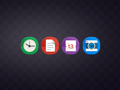 Flat Icon 2 calender camera clock doc flat google note photo simple ui