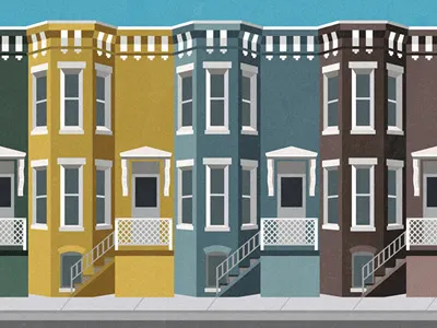 Rowhouses on Newton Street architecture city holyoke massachusetts rowhouse streetscape townhouse urban