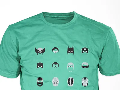 Comic Shirt Kelly Green comics dc heroes marvel shirt vector villains