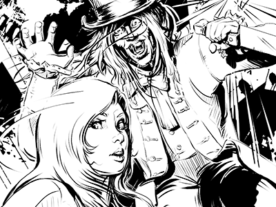 Comic Story Page alice comic dark illustration ink manga manga studio wonderland