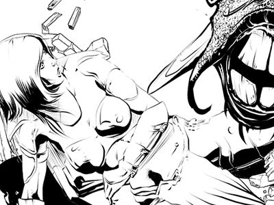 Comic Story Page (Spread) alice comic dark illustration ink manga manga studio wonderland