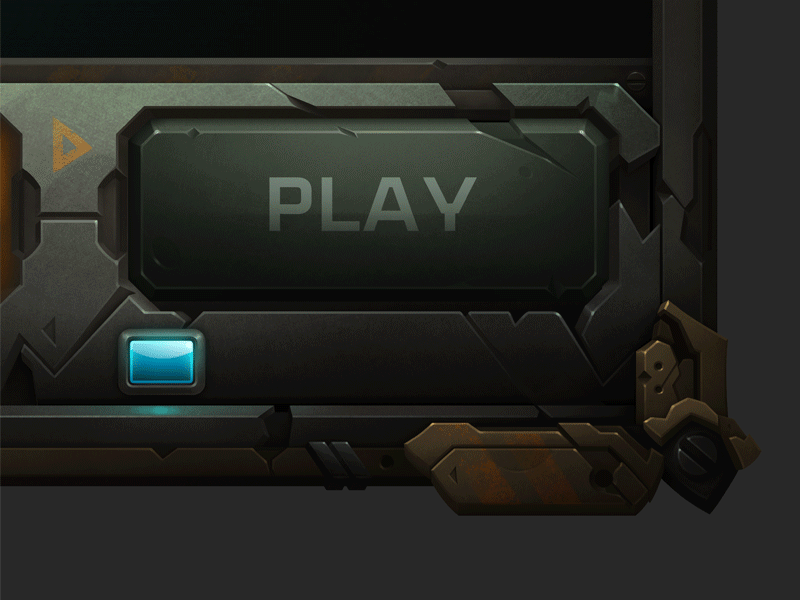 Wildstar UI Concept button futuristic game ui glowing button mechanical metal mmo photoshop space tech wildstar