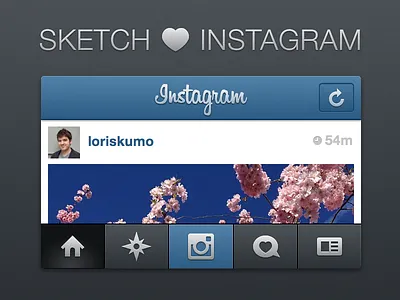 Instagram GUI for Sketch freebie gui instagram psd ressource sketch source vector